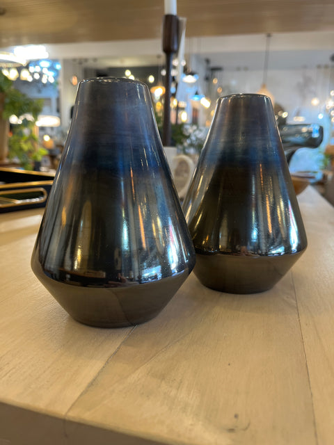 Black glass small vase