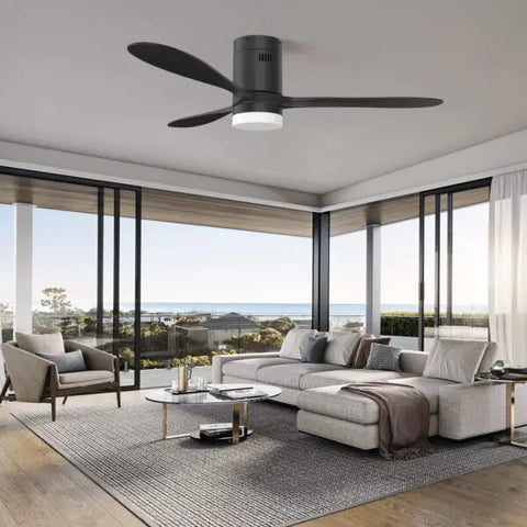 Fan Solent Hugger Black with Remote & Light