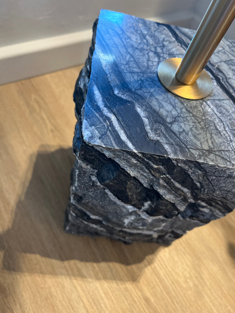 Floor Lamp Bronze With Black Marble