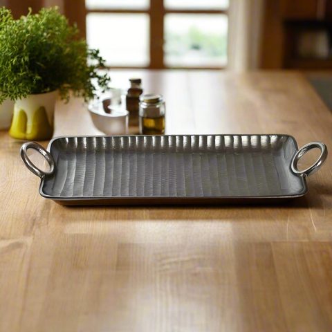 Black Metal Rectangular Tray