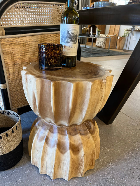 Carved Wooden Side Table