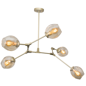 Pendant Molecule 5 Light Metal And Glass