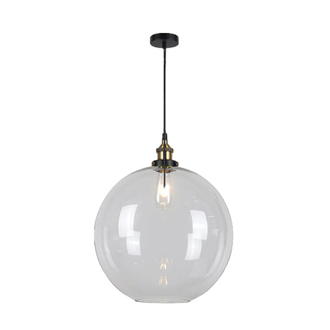 Antique Brass Large Glass Ball Pendant