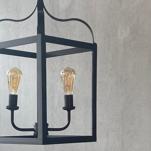 H6a Open Roof Hanging Lantern - Double Light - 580h x 330w x 330d
