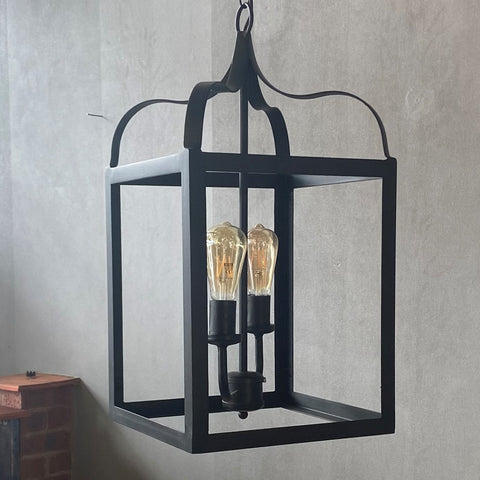 H6a Open Roof Hanging Lantern - Double Light - 580h x 330w x 330d