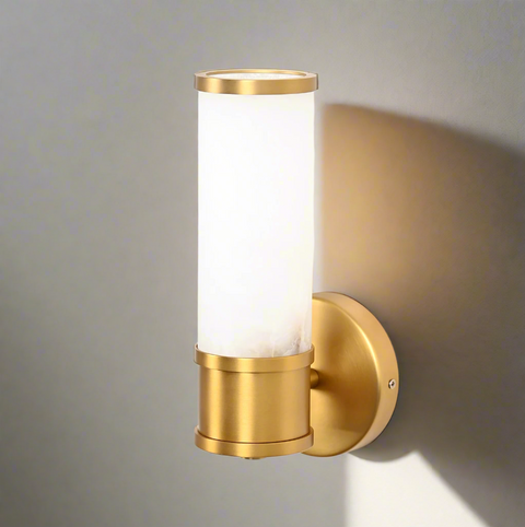 Wall Light in Gold with Frosted Glass