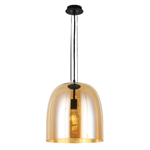 Glass Dome Pendant Amber