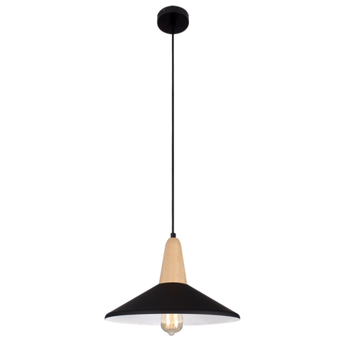 Pendant Metal with Wood Detail