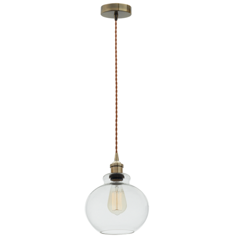 Pendant Clear with Antique Bronze Cord