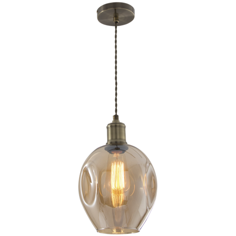 Pendant Dimpled Amber Glass
