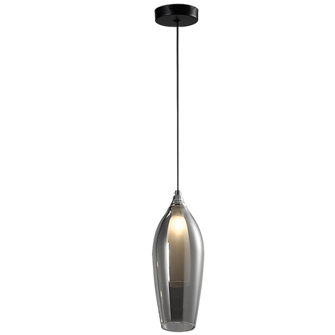 Pendant Single Glass In Smoke For G9