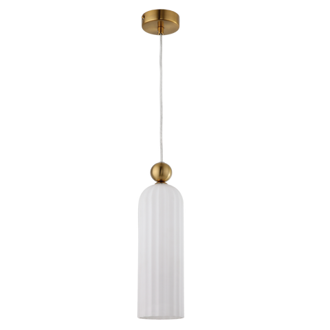 Pendant with White Fluted Glass