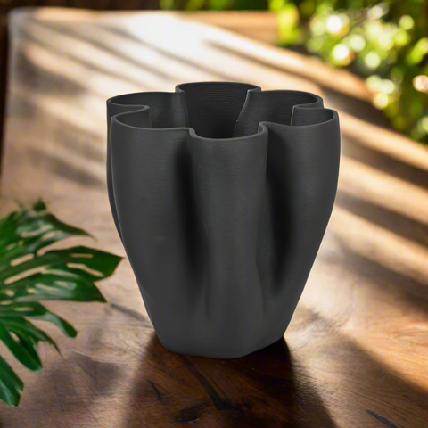 Planter Wavy Small 3D Black