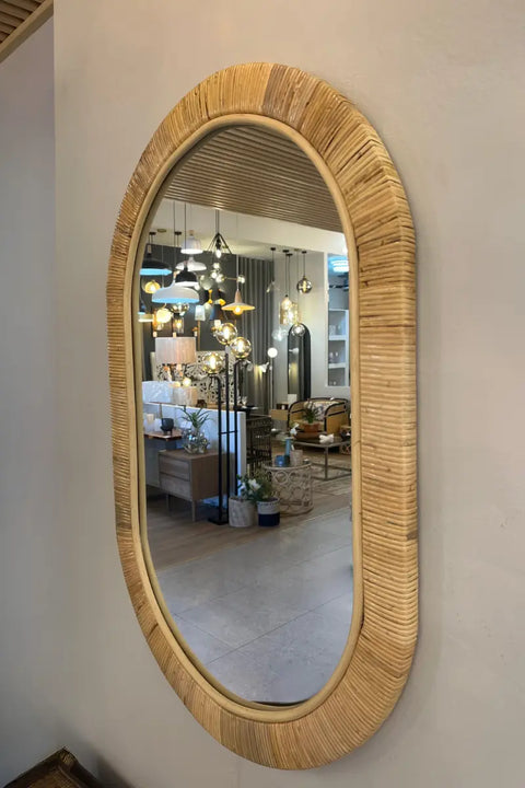 Mirror Rattan Oval
