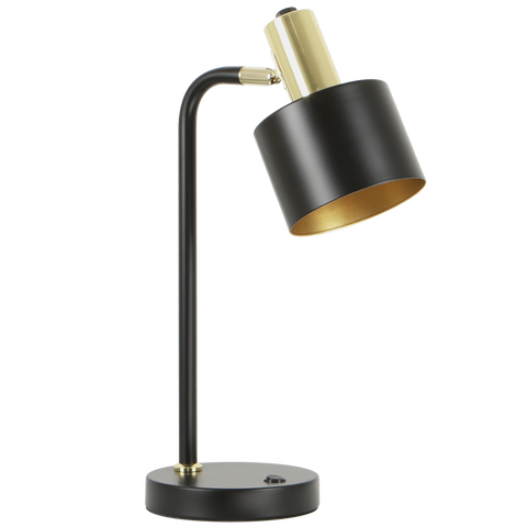 Matt Black & Polished Gold with Gold Inner Metal Table Lamp