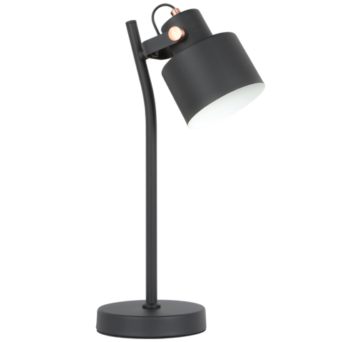 Sand Black and Copper with White Inner Metal Table Lamp