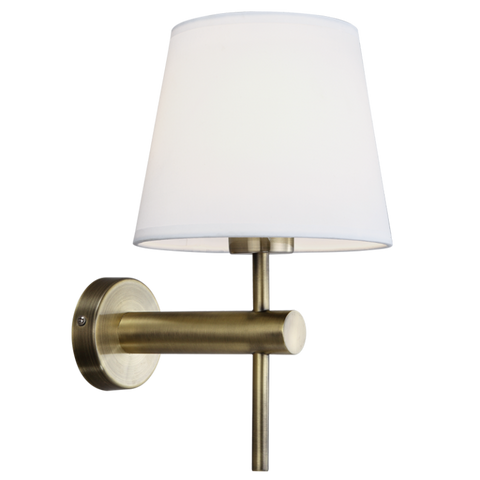 Wall Light Metal Antique, Fabric Shade