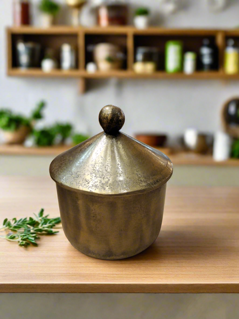 Box with Lid Small Brass Finish