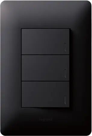 Legrand Ysalis 4x2 3 Lever 1 way Black