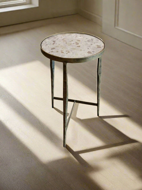 Marble and Metal Side Table