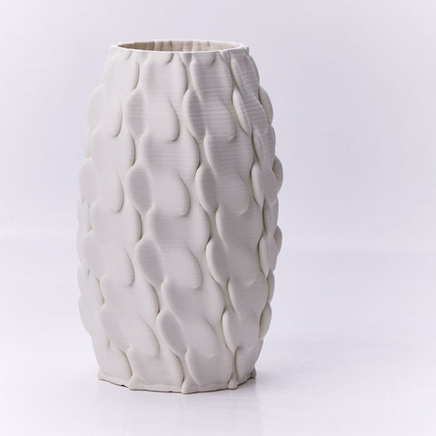 Vase with Discs Small Off White