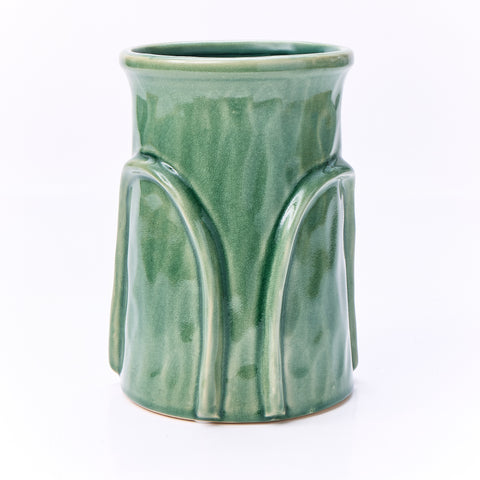 Planter Ridged Pattern Green