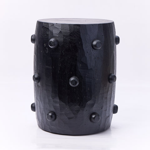 Stool with Knots Black Charcoal