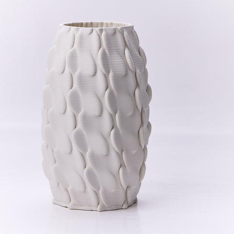 Vase with Discs Small Off White