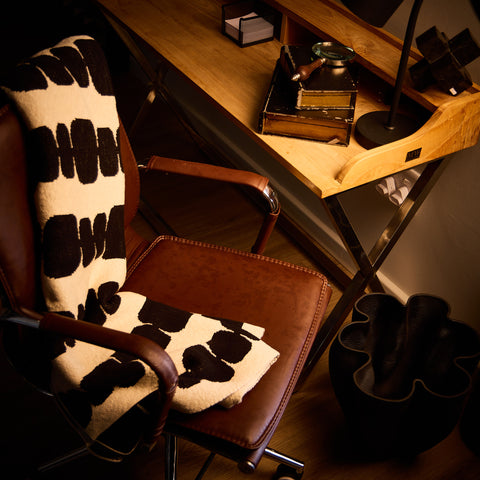 Throw Small 100% Cotton Black&Natural