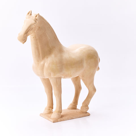 Statue Horse Antique Cream Crackle