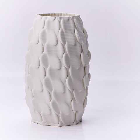 Vase with Discs Small Off White