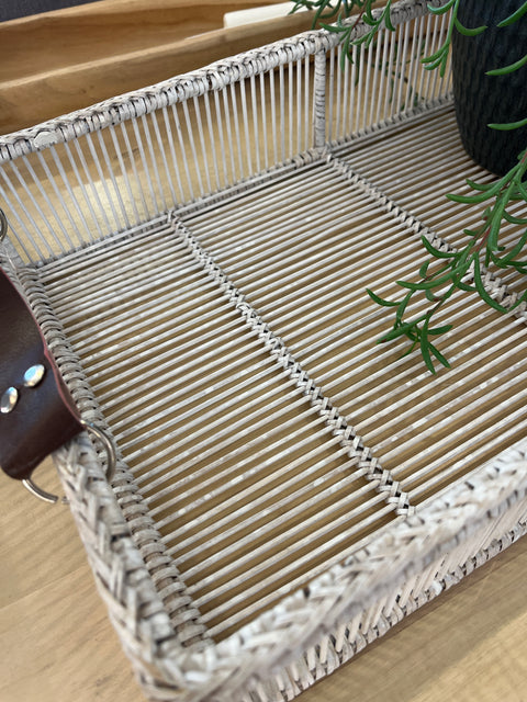 White Wicker Tray