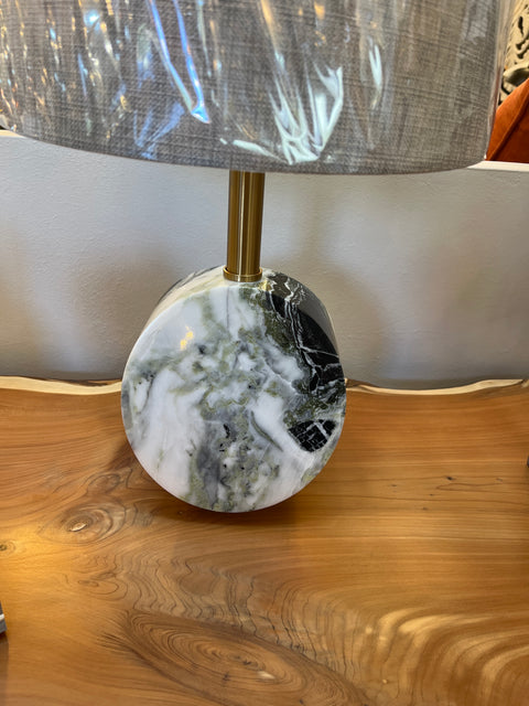 Table Lamp Small Marble Green Excl Shade