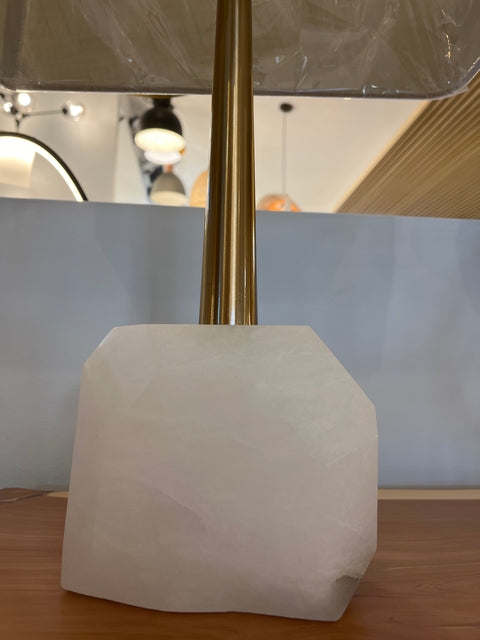 Table Lamp Alabaster And Gold Finish With Shade