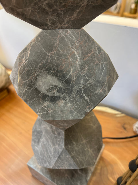 Table Lamp Boulders in Grey Marble