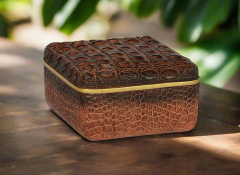 Crocodile Brown Box Square