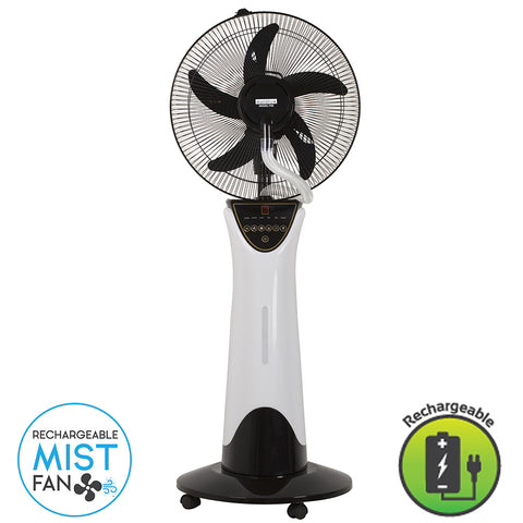 Fan Pedestal Rechargeable Mist with LED Light