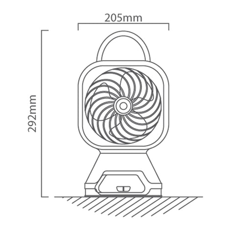 Rechargeable Portable Fan incl. Emergency Light & USB Input