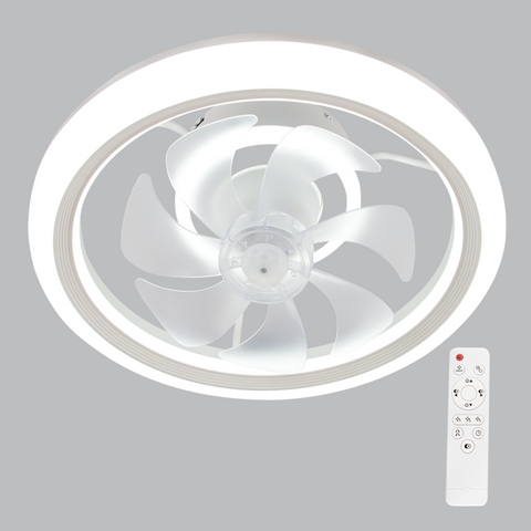 Fan And Light Combination In White With Remote