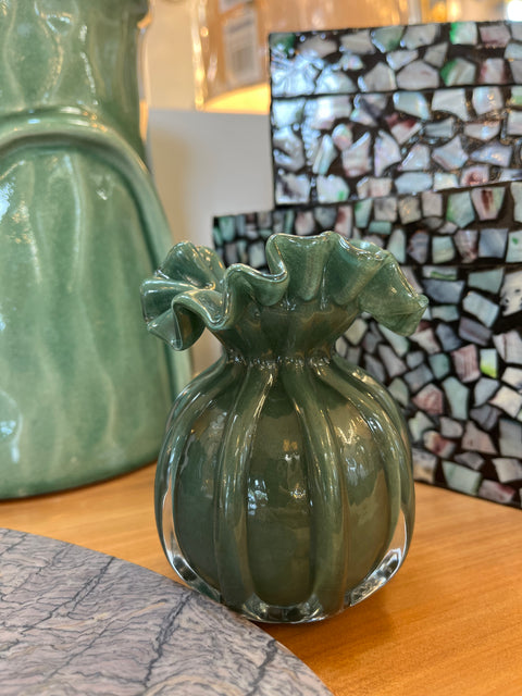 Vase Flower Glass Small Green