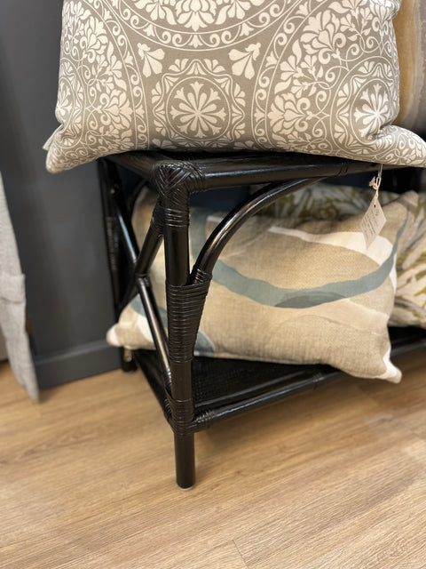 Bench Bed End Rattan Black