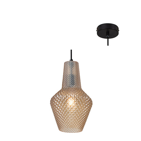 Milano Pendant 245mm Amber Glass