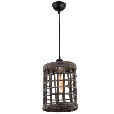 Metal and Rattan Pendant