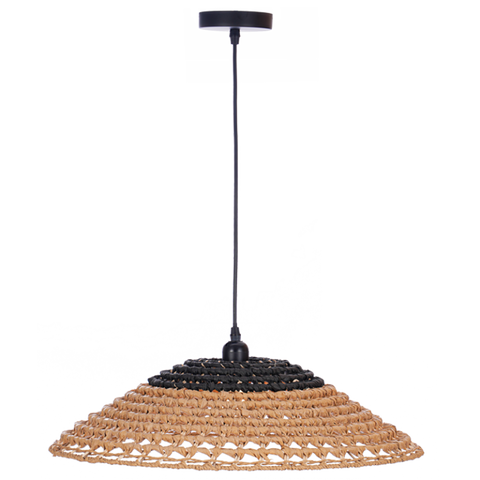 Iron and Paper Rope Pendant