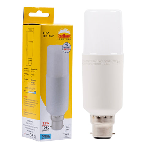 Stick Lamp Frosted T44 12w LED B22 NW