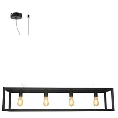 Pendant 4LT Metal Black E27 4x60w