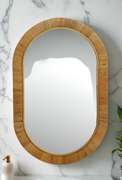 Mirror Rattan Oval