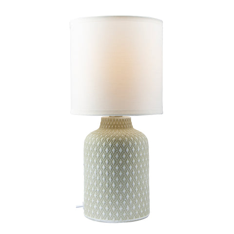 Sage green small side lamp including Shade