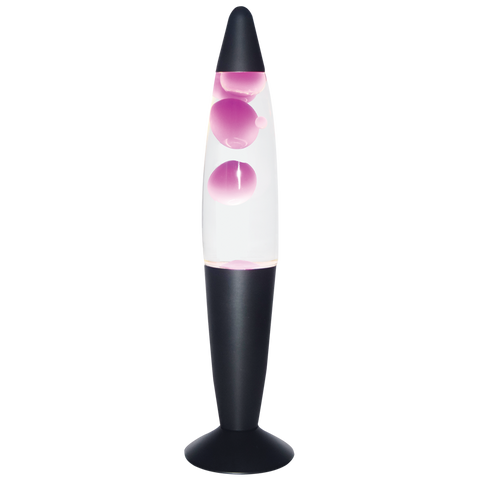 Lava Lamp with Matt Black Base Pink / Clear