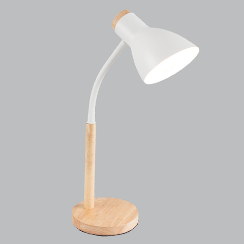 Metal and Wood Table Lamp with Flexi Arm